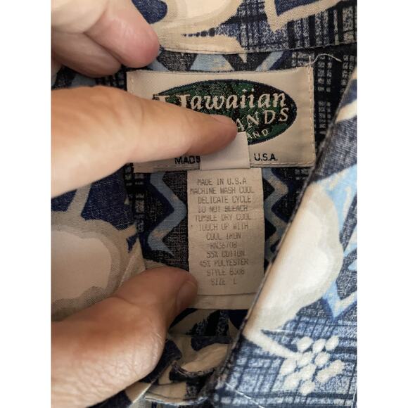 Vintage Hawaiian Islands Shirt Mens L Floral Aloha Made in Hawaii USA Camp - Picture 4 of 7